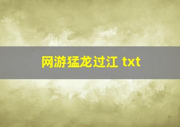 网游猛龙过江 txt